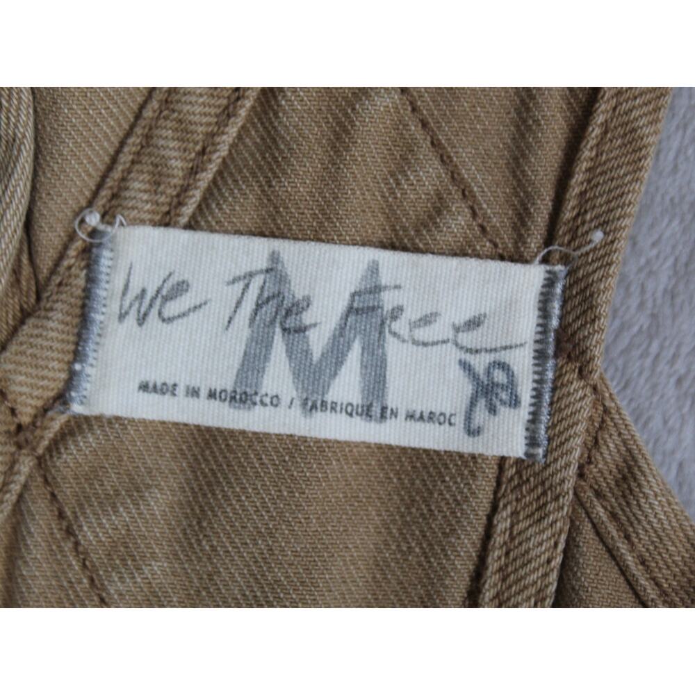 Free People Ziggy Overalls Womens Medium Tan Cotton Utility Carpenter Festival - Picture 7 of 8